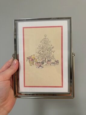 Classic Winnie the Pooh framed Christmas picture